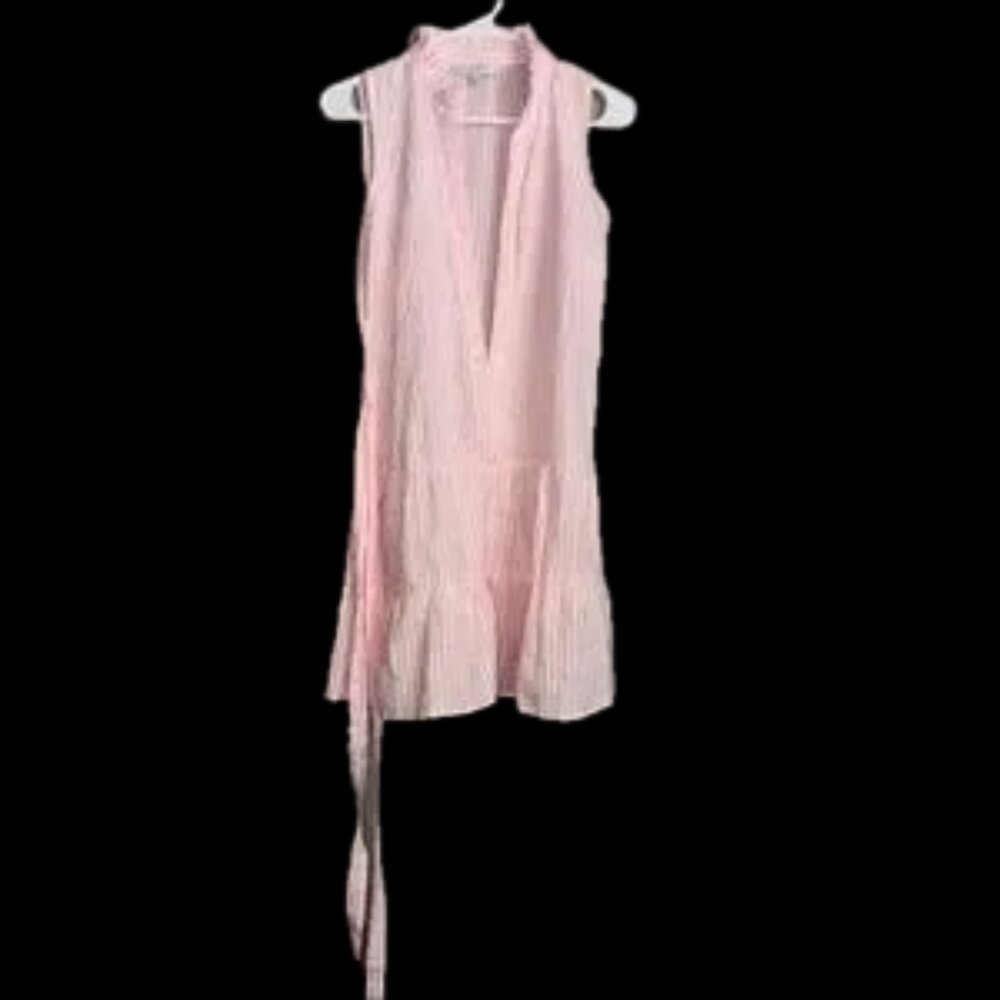 Madison Grey like new ladies small striped pink and white bow tie dress 👗 - Picture 6 of 7